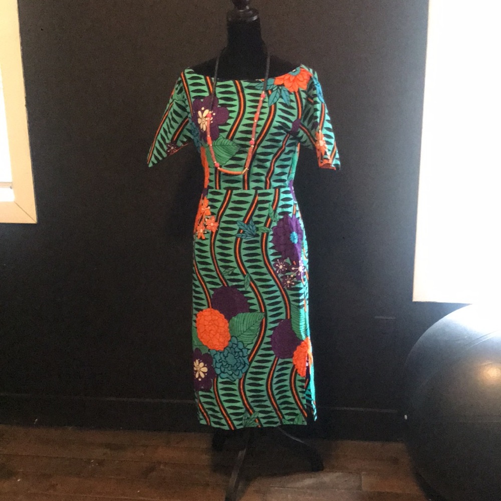 Turquoise African print dress 👗